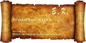 Brodafker Kitti névjegykártya